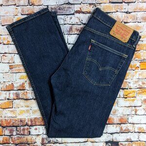 LEVI'S 513 MEN'S 32X33 SLIM STRAIGHT DARK WASH STRETCH JEANS